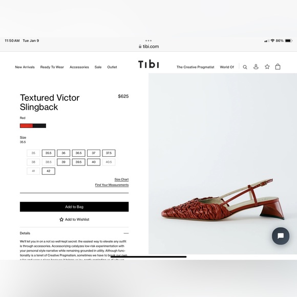 Tibi Shoes - Tibi Victor Textured Slingback